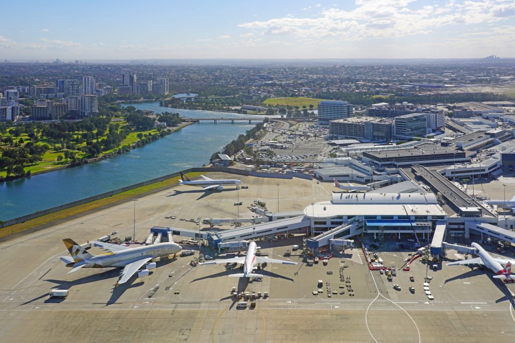 Aerial view of the Sydney Kingsford Smith airport